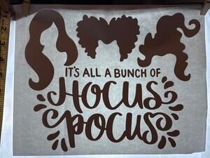 New It's All A Bunch Of Hocus Pocus Black Heat Transfer Craft Gift Halloween